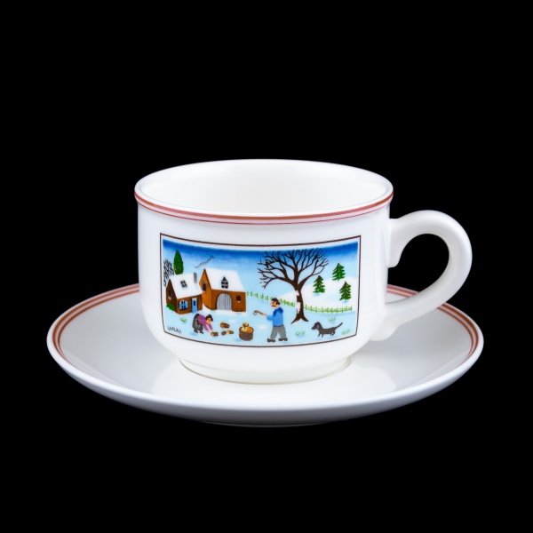 Villeroy & Boch Naif Christmas Tea Cup & Saucer In Excellent Condition
