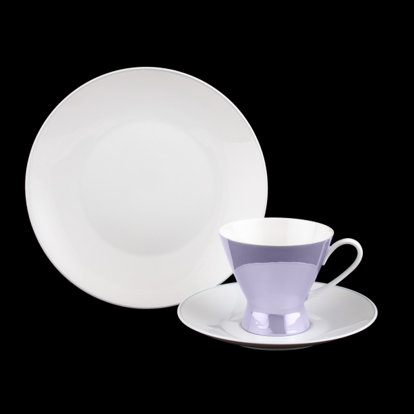 Rosenthal Form 2000 Lilac Mother of Pearl (Purple) (Form 2000 Flieder Perlmutt) Coffee Set 3 Pcs.