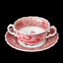 Spode Pink Camilla Cream Soup Bowl & Saucer
