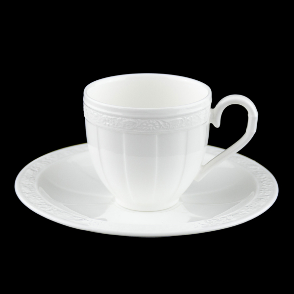 Villeroy & Boch Cameo White (Cameo Weiss) Coffee Cup & Saucer