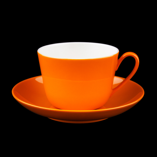 Villeroy & Boch Wonderful World Coffee Cup & Saucer Orange In Excellent Condition
