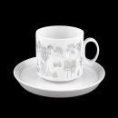 Rosenthal Polygon Winter Journey (Polygon Winterreise) Coffee Cup & Saucer In Excellent Condition
