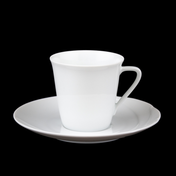 Hutschenreuther Maxims de Paris White (Maxims de Paris Weiss) Coffee Cup & Saucer 2nd Choice