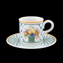 Villeroy & Boch Basket Demitasse Espresso Cup & Saucer In Excellent Condition