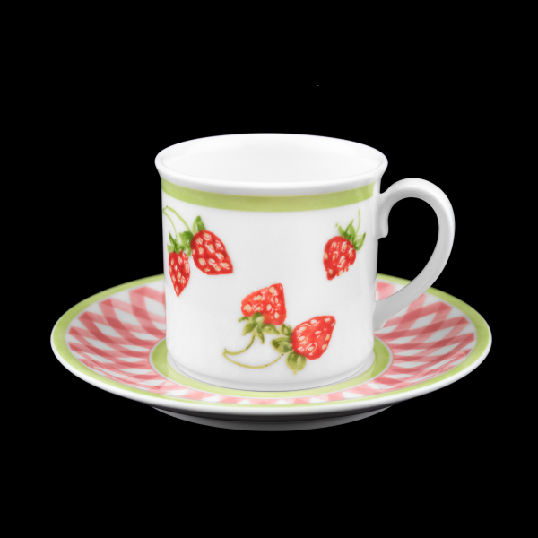 Villeroy & Boch Strawberry Coffee Cup & Saucer In Excellent Condition