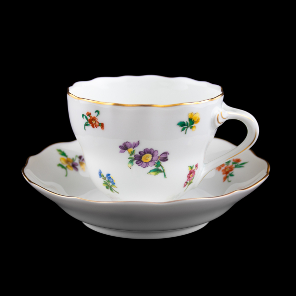 Hutschenreuther Mirabell Coffee Cup & Saucer with Inner Circle In Excellent Condition