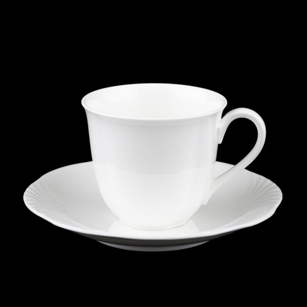 Villeroy & Boch Arco White (Arco Weiss) Coffee Cup & Saucer In Excellent Condition
