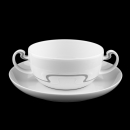 Rosenthal Asimmetria Grey (Asimmetria Schiefer) Cream Soup Bowl & Saucer In Excellent Condition