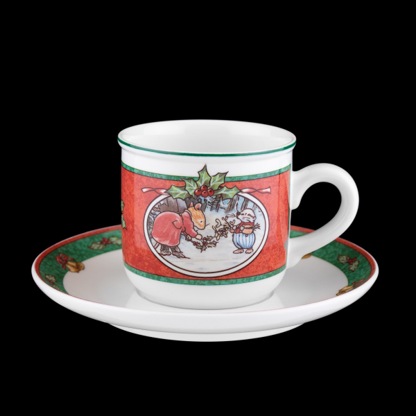 Villeroy & Boch Foxwood Tales Christmas Coffee Cup & Saucer In Excellent Condition