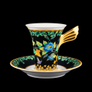 Rosenthal VERSACE Gold Ivy Coffee Cup & Saucer In Excellent Condition
