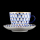 Lomonosow Cobalt Net (Kobaltnetz) Coffee Cup & Saucer In Excellent Condition