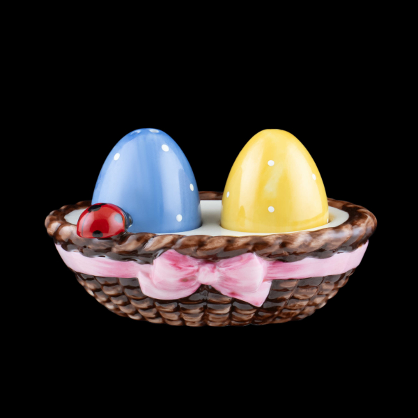 Villeroy & Boch Easter Delight Salt & Pepper Shaker Set in Basket 2nd Choice