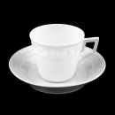 KPM Kurland Weiss Kaffeetasse + Untertasse