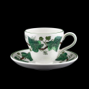 Wedgwood Napoleon Ivy Espressotasse auf Fuß + Untertasse