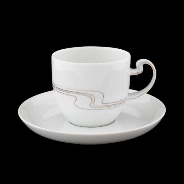 Rosenthal Asimmetria White Gold (Asimmetria Weissgold) Coffee Cup & Saucer