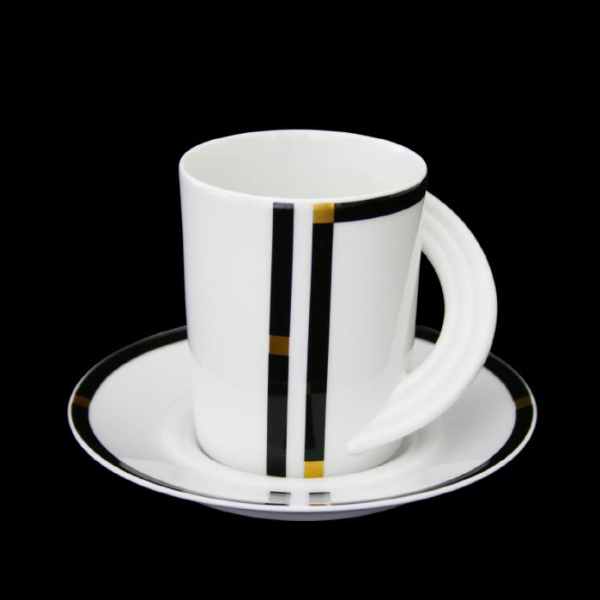 Rosenthal Cupola Nera Coffee Cup & Saucer In Excellent Condition