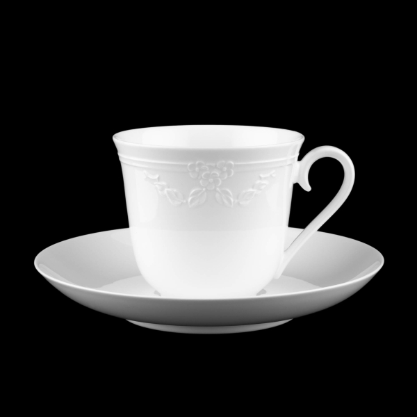 Villeroy & Boch Fiori Weiss Kaffeetasse + Untertasse neuwertig