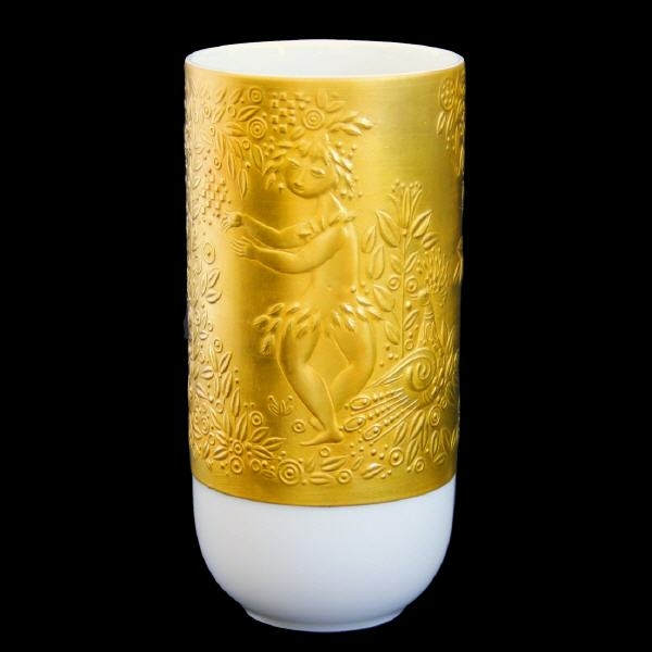 Rosenthal Magic Flute Sarastro Gold (Zauberflöte Sarastro) Vase 17,5 cm